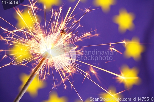 Image of euro union flag and sparkler