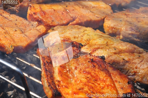 Image of meat on the barbecue