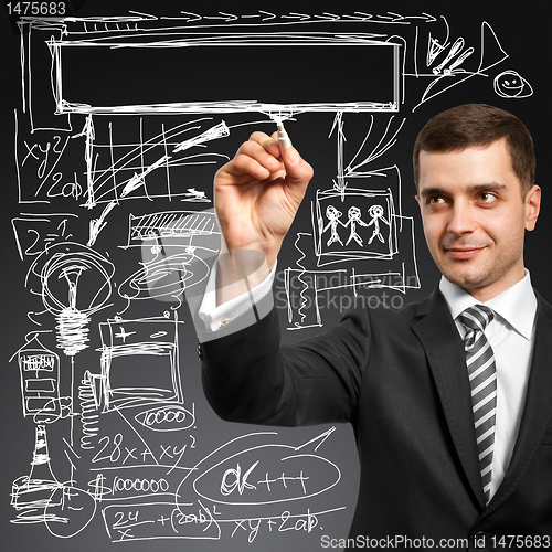 Image of businessman writing something