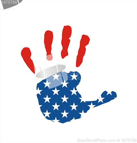 Image of usa flag hand