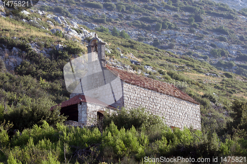 Image of Little church above the sea coast