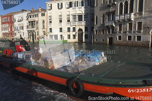 Image of Barge with goods in Venice