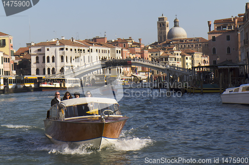 Image of Tourists in a water taxi