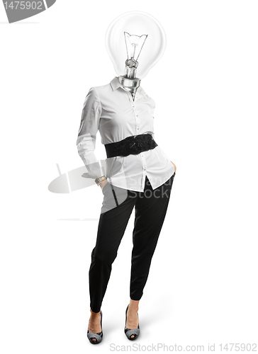 Image of lamp head businesswoman