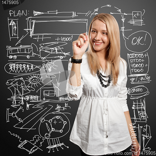 Image of businesswoman writting something