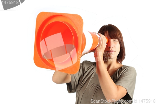 Image of girl looking for something