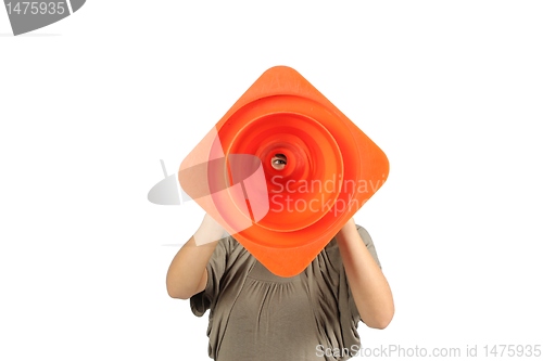 Image of girl looking for something