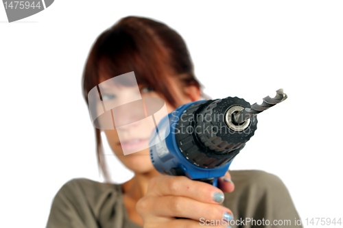 Image of girl with drill