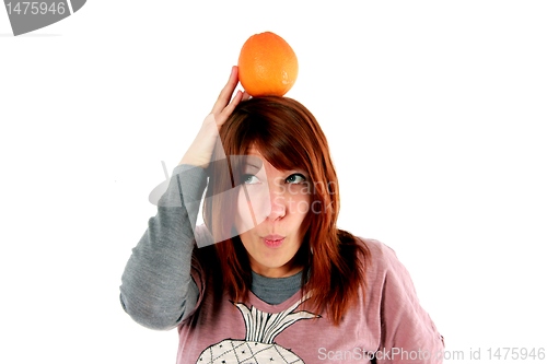 Image of girl with orange