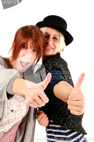 Image of thumps up girls