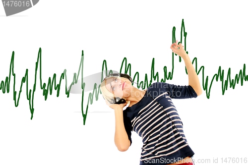 Image of girl hearing music