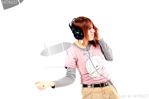 Image of girl hearing music