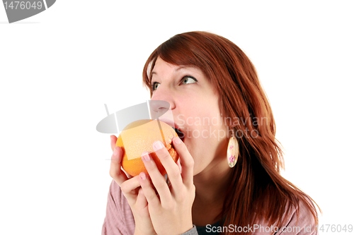 Image of girl with orange
