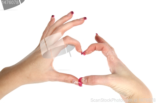 Image of style girl finger heart