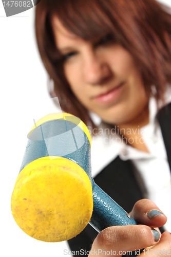 Image of girl with hammer