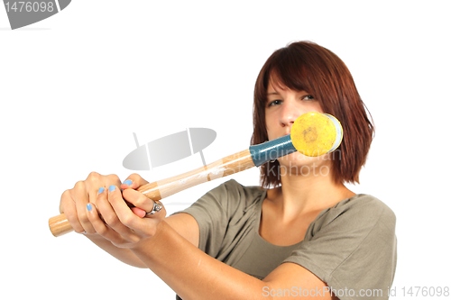 Image of girl with hammer