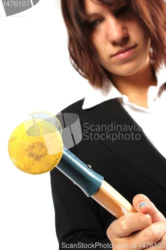 Image of girl with hammer