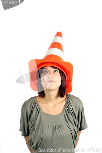 Image of girl with traffic cones