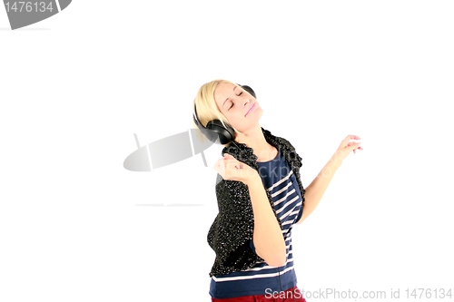 Image of girl hearing music