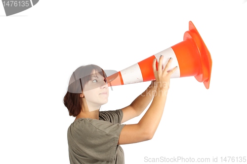 Image of girl looking for something