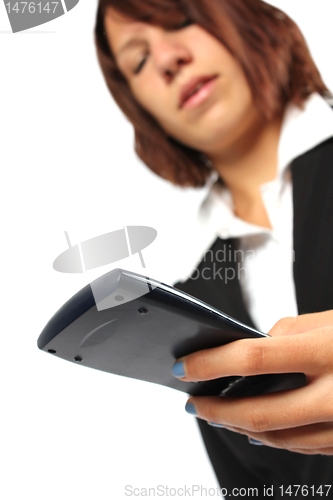 Image of girl with calculator