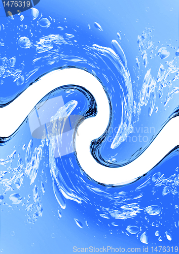 Image of Blue water and water splash