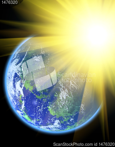 Image of sun and  earth