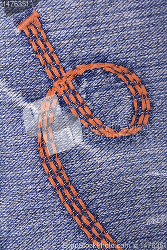 Image of Blue jeans with embroidery