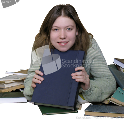 Image of Smiling girl with a book