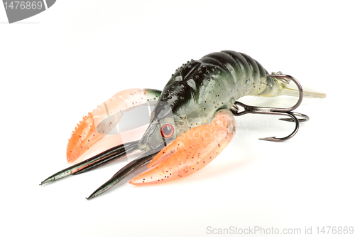 Image of artificial crab fishing with white background