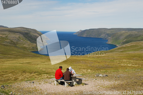 Image of Picnic in tundra of Mageroya Island