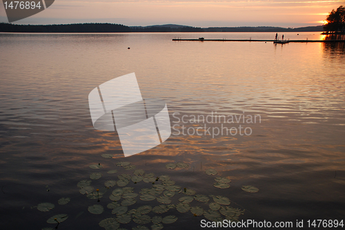 Image of Sunset at beutiful lake Kuuhankavesi in Central Finland