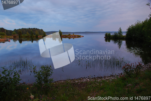 Image of Midnight colours of  lake Kuuhankavesi at Hankasalmi village in 