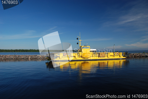 Image of The Alassalmi Ferry on lake Oulujarvi in Finland