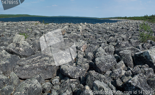 Image of Wild rocky lanscape along Utsjoki river in Lapland