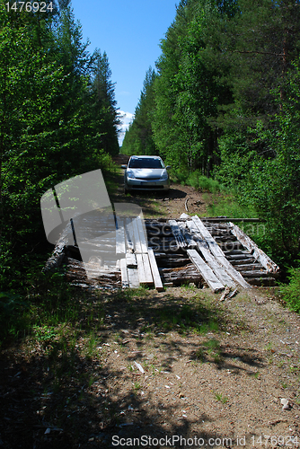 Image of  Old bridge in lost road of Northern Ostrobothnia forests