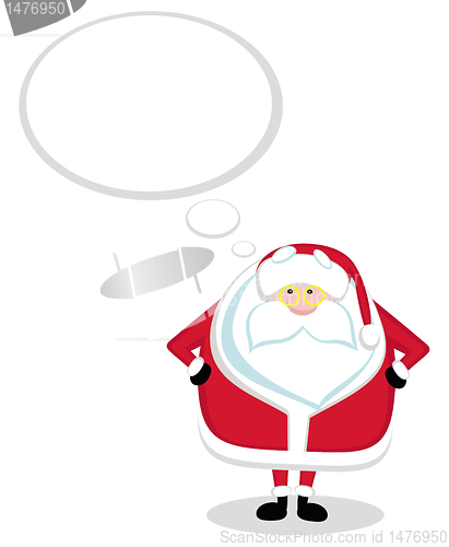 Image of Vector Santa  thinking