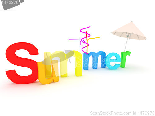 Image of Word summer with colourful letters