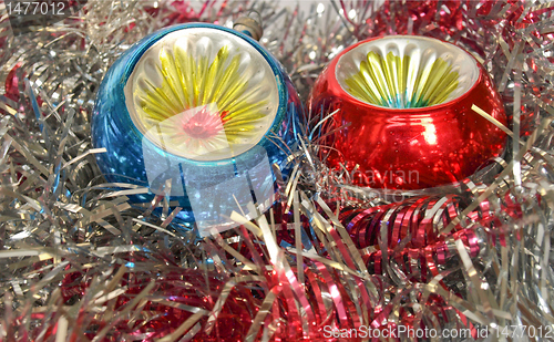 Image of Christmas bauble and tinsel