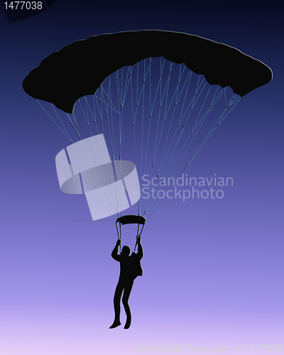 Image of Blue Back Sky Diver with parachute