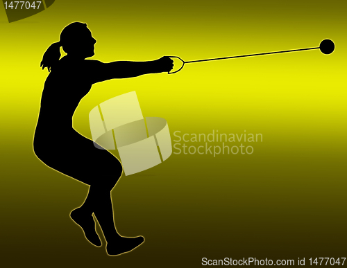 Image of Green Gold Back Ladies Hammer Thrower