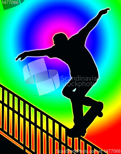Image of Color Circle Back Skateboarding Nosegrind Rail Slide