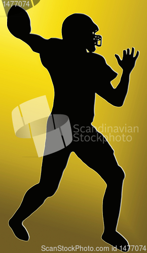 Image of Golden Back Sport Silhouette - American Football