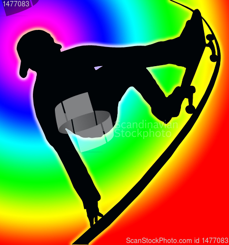 Image of Color Circle Back Skateboarding Vert Ramp Grab