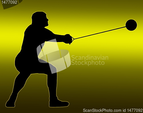 Image of Green Gold Back Male Hammer Thrower