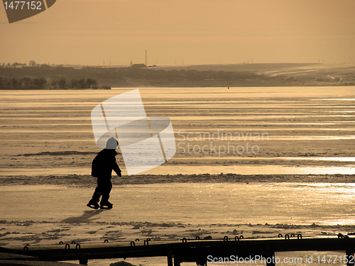 Image of skating on a river