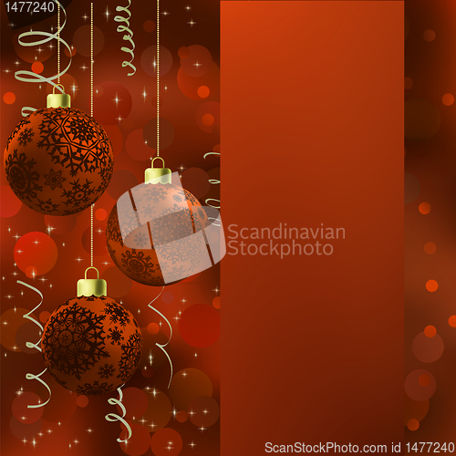 Image of Background with stars and Christmas balls. EPS 8