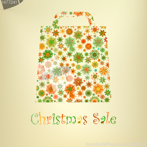 Image of Bag For Shopping With snowflakes. EPS 8
