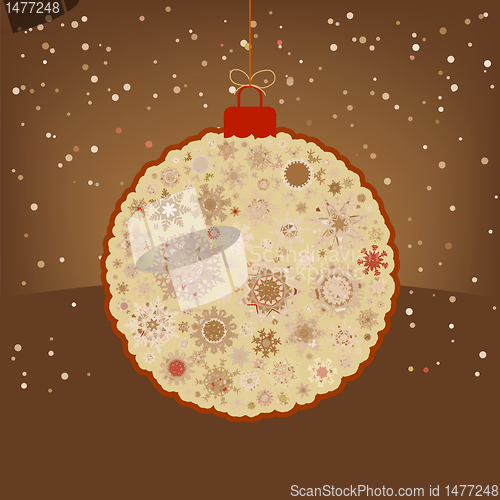 Image of Christmas retro color simple brown card. EPS 8