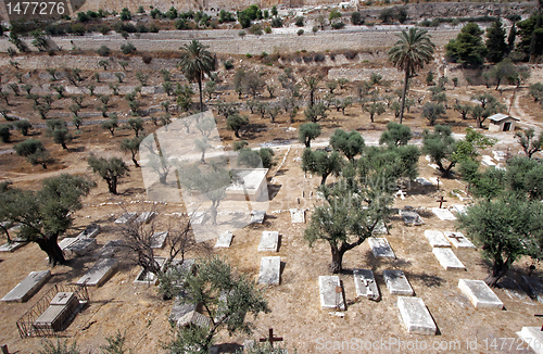 Image of Christian cemetery on the Mount of Olives, in Jerusalem